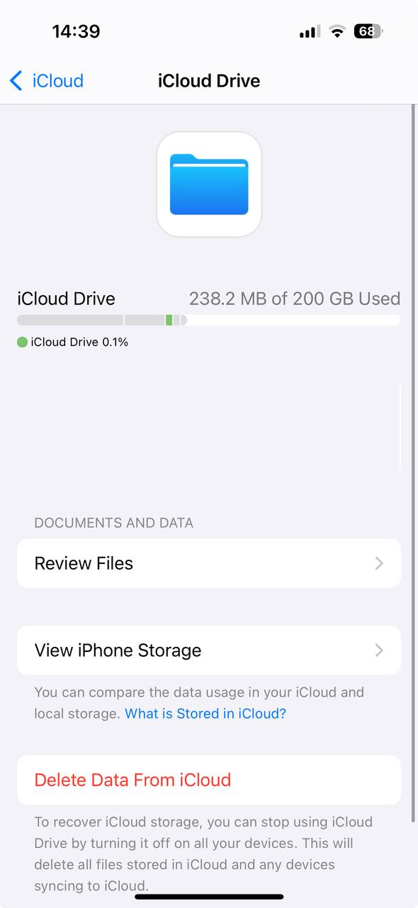 مدیریت فایل های iCloud Drive